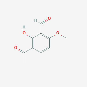 molecular formula C10H10O4 B14658442 3-Acetyl-2-hydroxy-6-methoxybenzaldehyde CAS No. 39503-41-8