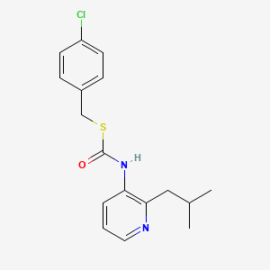 molecular formula C17H19ClN2OS B14658452 Carbonimidothioic acid, 3-pyridinyl-, S-((4-chlorophenyl)methyl) O-(2-methylpropyl) ester CAS No. 51308-78-2
