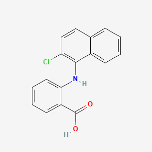 molecular formula C17H12ClNO2 B14658457 Benzoic acid, 2-((2-chloro-1-naphthalenyl)amino)- CAS No. 39191-40-7