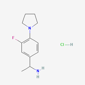 [1-(3-Fluoro-4-pyrrolidin-1-ylphenyl)ethyl]aminehydrochloride