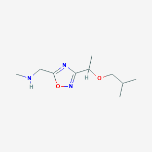 molecular formula C10H19N3O2 B1465852 Methyl({3-[1-(2-methylpropoxy)ethyl]-1,2,4-oxadiazol-5-yl}methyl)amine CAS No. 1354953-88-0