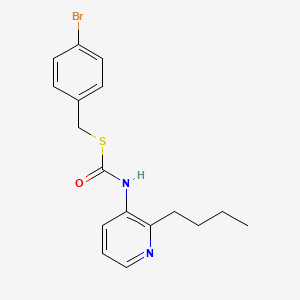 molecular formula C17H19BrN2OS B14658552 Carbonimidothioic acid, 3-pyridinyl-, S-((4-bromophenyl)methyl) O-butyl ester CAS No. 51308-79-3