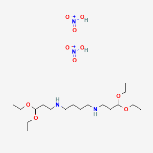 molecular formula C18H42N4O10 B14658558 N,N'-bis(3,3-diethoxypropyl)butane-1,4-diamine;nitric acid CAS No. 41365-82-6