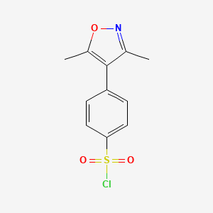 molecular formula C11H10ClNO3S B1465856 4-(3,5-Dimethyl-4-isoxazolyl)benzenesulfonyl chloride CAS No. 2154-81-6