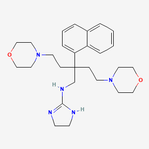 molecular formula C27H39N5O2 B14658588 N-[4-(Morpholin-4-yl)-2-[2-(morpholin-4-yl)ethyl]-2-(naphthalen-1-yl)butyl]-4,5-dihydro-1H-imidazol-2-amine CAS No. 51125-91-8