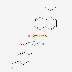 molecular formula C21H22N2O5S B14658688 N-((5-(Dimethylamino)-1-naphthyl)sulphonyl)-L-tyrosine CAS No. 52107-47-8