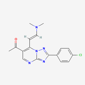 1-{2-(4-chlorophenyl)-7-[(E)-2-(dimethylamino)vinyl][1,2,4]triazolo[1,5-a]pyrimidin-6-yl}ethanone