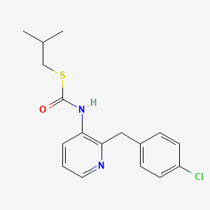 molecular formula C17H19ClN2OS B14658816 Carbonimidothioic acid, 3-pyridinyl-, O-((4-chlorophenyl)methyl) S-(2-methylpropyl) ester CAS No. 51308-77-1