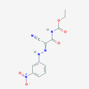 molecular formula C12H11N5O5 B14658830 Ethyl {cyano[2-(3-nitrophenyl)hydrazinylidene]acetyl}carbamate CAS No. 52348-80-8