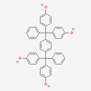 molecular formula C44H34O4 B14658864 1,4-Bis(alpha,alpha-bis(4-hydroxyphenyl)benzyl)benzene CAS No. 38050-97-4