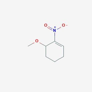 molecular formula C7H11NO3 B14658945 Cyclohexene, 6-methoxy-1-nitro- CAS No. 51289-32-8