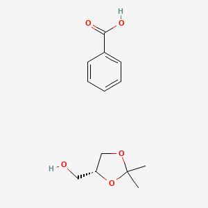 molecular formula C13H18O5 B14658974 Benzoic acid--[(4R)-2,2-dimethyl-1,3-dioxolan-4-yl]methanol (1/1) CAS No. 51432-60-1
