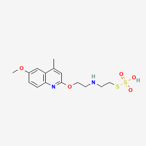 molecular formula C15H20N2O5S2 B14658985 S-2-((2-(6-Methoxy-4-methyl-2-quinolyloxy)ethyl)amino)ethyl hydrogen thiosulfate CAS No. 41287-27-8