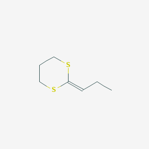 molecular formula C7H12S2 B14659005 1,3-Dithiane, 2-propylidene- CAS No. 51102-63-7