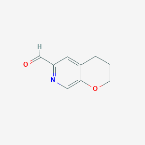 molecular formula C9H9NO2 B1465917 3,4-dihydro-2H-pyrano[2,3-c]pyridine-6-carbaldehyde CAS No. 527681-61-4