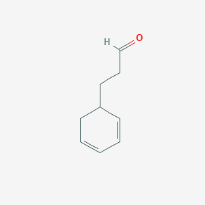 molecular formula C9H12O B14659170 1,3-Cyclohexadiene-5-propanal CAS No. 40954-60-7