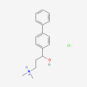 molecular formula C17H22ClNO B14659171 alpha-(2-(Dimethylamino)ethyl)-4-biphenylmethanol hydrochloride CAS No. 50910-17-3