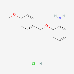 molecular formula C14H16ClNO2 B1465919 2-[(4-Methoxyphenyl)methoxy]aniline hydrochloride CAS No. 1353502-05-2