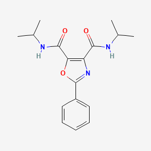 molecular formula C17H21N3O3 B14659210 Oxazole-4,5-dicarboxamide, N,N'-diisopropyl-2-phenyl- CAS No. 42469-47-6