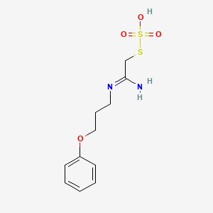 molecular formula C11H16N2O4S2 B14659262 S-((N-(3-Phenoxypropyl)amidino)methyl) hydrogen thiosulfate CAS No. 40283-89-4
