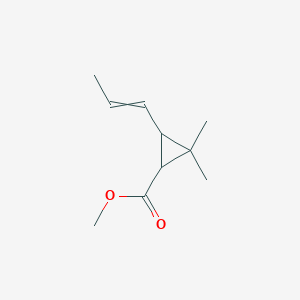 molecular formula C10H16O2 B14659263 Cyclopropanecarboxylic acid, 2,2-dimethyl-3-(1-propenyl)-, methyl ester CAS No. 40447-55-0