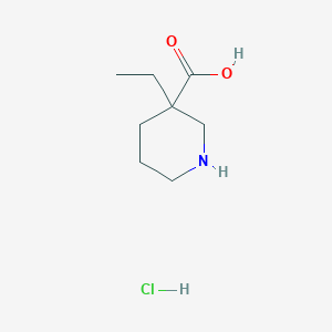 molecular formula C8H16ClNO2 B1465930 3-Ethylpiperidine-3-carboxylic acid hydrochloride CAS No. 116140-23-9