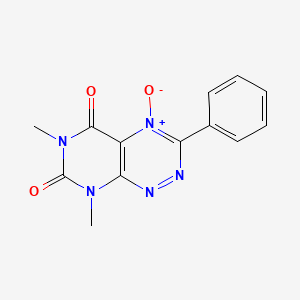 molecular formula C13H11N5O3 B14659308 Pyrimido(5,4-e)-1,2,4-triazine-5,7(6H,8H)-dione, 6,8-dimethyl-3-phenyl-, 4-oxide CAS No. 41661-91-0