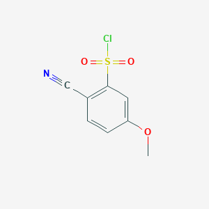 molecular formula C8H6ClNO3S B1465931 2-Cyano-5-methoxybenzene-1-sulfonyl chloride CAS No. 1261573-04-9