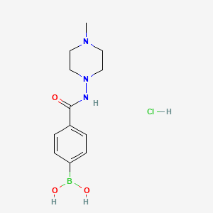 molecular formula C12H19BClN3O3 B1465942 (4-((4-Methylpiperazin-1-yl)carbamoyl)phenyl)boronic acid hydrochloride CAS No. 913835-43-5