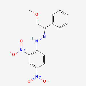 molecular formula C15H14N4O5 B14659492 N-[(2-Methoxy-1-phenyl-ethylidene)amino]-2,4-dinitro-aniline CAS No. 38293-74-2