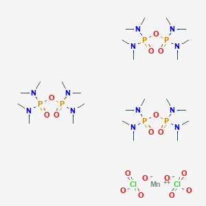 molecular formula C24H72Cl2MnN12O17P6 B14659543 Manganese(2+), tris(octamethylpyrophosphoramide)-, diperchlorate CAS No. 38668-83-6