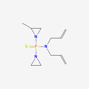 molecular formula C11H20N3PS B14659591 Phosphine sulfide, (1-aziridinyl)(2-methyl-1-aziridinyl)diallylamino- CAS No. 41657-30-1