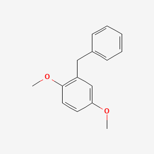 molecular formula C15H16O2 B14659602 Benzene, 1,4-dimethoxy-2-(phenylmethyl)- CAS No. 43037-60-1