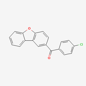 molecular formula C19H11ClO2 B14659621 Methanone, 2-dibenzofuranylphenyl- CAS No. 50468-61-6
