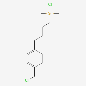 molecular formula C13H20Cl2Si B14659640 Chloro{4-[4-(chloromethyl)phenyl]butyl}dimethylsilane CAS No. 49853-97-6