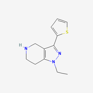 molecular formula C12H15N3S B1465968 1-ethyl-3-(thiophen-2-yl)-4,5,6,7-tetrahydro-1H-pyrazolo[4,3-c]pyridine CAS No. 87642-40-8