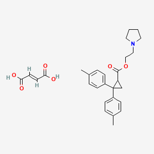 molecular formula C28H33NO6 B14659684 Cyclopropanecarboxylic acid, 2,2-bis(4-methylphenyl)-, 2-(1-pyrrolidinyl)ethyl ester, (Z)-2-butenedioate CAS No. 37124-15-5