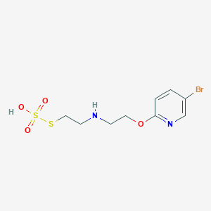 molecular formula C9H13BrN2O4S2 B14659698 S-2-((2-(5-Bromo-2-pyridyloxy)ethyl)amino)ethyl hydrogen thiosulfate CAS No. 41286-92-4
