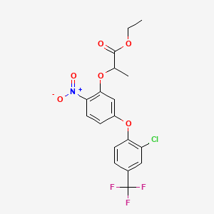 molecular formula C18H15ClF3NO6 B14659724 Ethyl 2-(5-(2-chloro-4-(trifluoromethyl)phenoxy)-2-nitrophenoxy)propanoate CAS No. 50594-49-5
