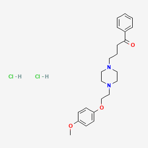 molecular formula C23H32Cl2N2O3 B14659745 1-Butanone, 4-(4-(2-(4-methoxyphenoxy)ethyl)-1-piperazinyl)-1-phenyl-, dihydrochloride CAS No. 40986-96-7