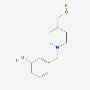 molecular formula C13H19NO2 B1465984 3-{[4-(Hydroxymethyl)piperidin-1-yl]methyl}phenol CAS No. 1347693-45-1