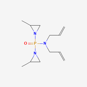 molecular formula C12H22N3OP B14659865 Phosphine oxide, bis(2-methyl-1-aziridinyl)diallylamino- CAS No. 41657-20-9