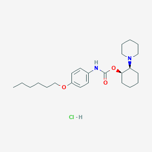 molecular formula C24H39ClN2O3 B14659907 cis-2-(1-Piperidinyl)cyclohexyl (4-(hexyloxy)phenyl)carbamate CAS No. 38205-35-5