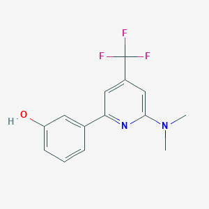 molecular formula C14H13F3N2O B1465992 3-(6-Dimethylamino-4-trifluoromethyl-pyridin-2-yl)-phenol CAS No. 1311278-78-0