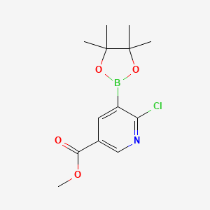 molecular formula C13H17BClNO4 B1465995 Methyl 6-chloro-5-(4,4,5,5-tetramethyl-1,3,2-dioxaborolan-2-YL)nicotinate CAS No. 1622217-33-7