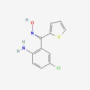 molecular formula C11H9ClN2OS B14659969 N-[(2-amino-5-chlorophenyl)-thiophen-2-ylmethylidene]hydroxylamine 