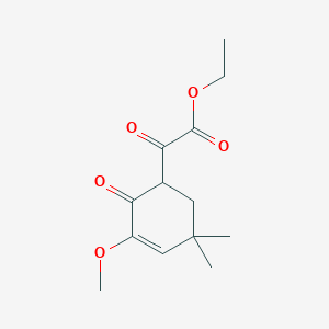 molecular formula C13H18O5 B1465997 Ethyl (3-methoxy-5,5-dimethyl-2-oxocyclohex-3-en-1-yl)(oxo)acetate CAS No. 802541-50-0