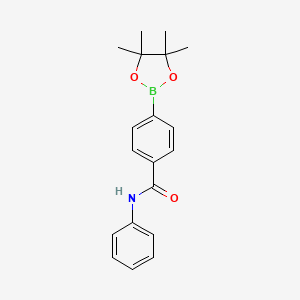 molecular formula C19H22BNO3 B1466004 N-phenyl-4-(4,4,5,5-tetramethyl-1,3,2-dioxaborolan-2-yl)benzamide CAS No. 949115-03-1
