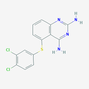 molecular formula C14H10Cl2N4S B14660091 2,4-Diamino-5-[[3,4-dichlorophenyl]thio]quinazoline CAS No. 50828-12-1