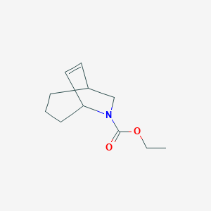 molecular formula C11H17NO2 B14660146 Ethyl 6-azabicyclo[3.2.2]non-8-ene-6-carboxylate CAS No. 40792-14-1